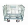 Zinc Finish Rigid Rolling Wire Mesh Cage With Foot Brakes / Castors