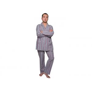 Men ' S Long Sleeve Long Pant Stripped Pajamas , 100 Cotton Sleepwear Plus Size