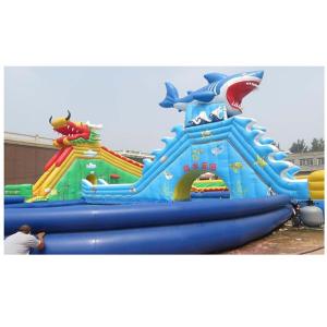 China Customized Inflatable Water Island , Inflatable Water Obstacle Course With Repair Kits / Blower wholesale