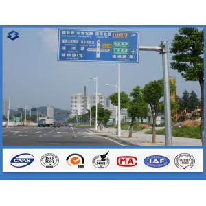 China Q235 steel material 3mm Road Sign Traffic Signal Pole With Single / Double Outreach Arms supplier