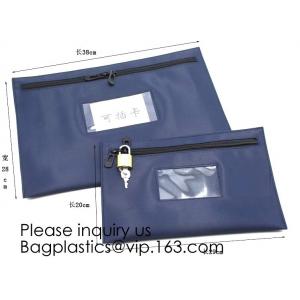 Portable Bank Bag Zipper Leather Security Deposit Bag With Name Card Pocket Bank Locking Document Security Bag Deposit B