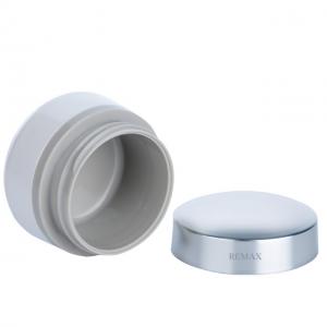50ml Grey White Plastic Face Cream Jar With Silver Cap Unisex Frosted Plastic Jar