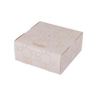 China Customized Foldable Paper Cake Packaging Box With Flowers Shiny Inner Gold Card on sale