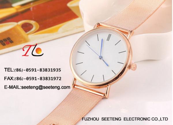 Simple Clean Design Wrist Watch With Alloy Case, alloy Strap For ladies