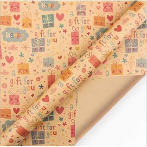 Multifunctional Brown Kraft Christmas Xmas Gift Wrap Paper Roll 50X70CM