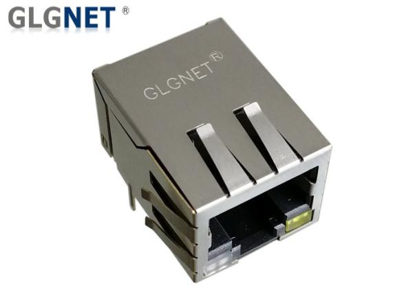 Tab Down RJ45 Single Port Jack LED 90 Degree Orientation 1G Ethernet With Shield