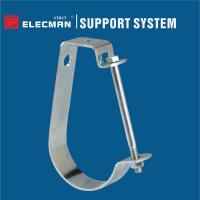 China Adjustable J Shape Conduit Pipe Hangers Clamp Zinc Plated Steel on sale
