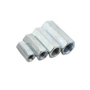 Fasteners Hex Long Nuts Carbon Steel White Zinc Plated Grade 4.8 Din 6334 M6