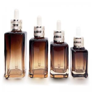 China Exquisite 30ml 50ml Empty Essential Oil Bottles  Glass Cosmetic Dropper Bottle supplier