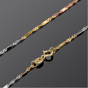 China Fine Jewelry 18K White Rose Yellow Tone Gold Chain Necklace for Women (NG0116) supplier