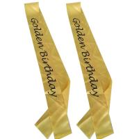 China Yellow / Rose Red Custom Award Ribbons Ink Printing For Birthday Party on sale