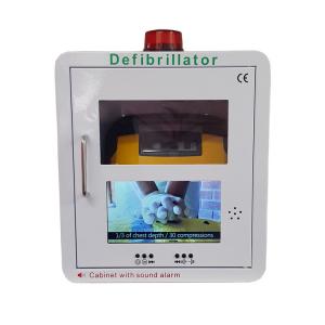 China Metal Frame Wall Mounted AED Defibrillator Cabinet With Video Screen And Alarm System supplier