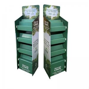 China Green Cardboard Counter Display Stair Step Display With Plastic Piston Rod supplier
