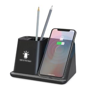 China 2022 New Arrival USB And Type C Output Wireless Fast Charger Pen Holder With Wireless Charger supplier