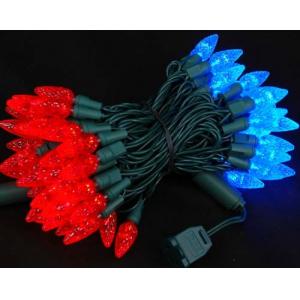Red and Blue 70 LED C6 Strawberry Mini Lights Commercial Grade