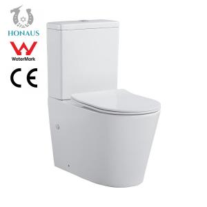 China Floor Mounted Dual Flush Round Two Piece Toilet Bowl Water Saving supplier