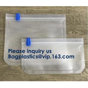 PEVA, Silicone, Reusable Storage Resealable Freezer Food Bags, Leak Proof Zip lockk Airtight lunch Container