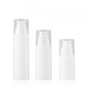 Empty White Airless Pump Bottles Travel Size With Dust Cover Free Sample