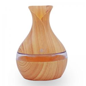 Compact 300ml Wood Flower Vase Design Ultrasonic Humidifier Diffuser for Home