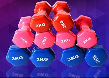 0.5kg-10kg Home Gym Training women Vinyl Coated Dumbbells For sale