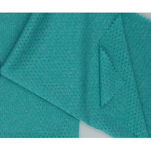 Heather Green Cationic Jacquard Jersey Knit Fabric Soft With Butterfly Holes