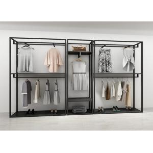 Simple Black Clothing Display Showcase Iron Art With Anti Rust Metal Material