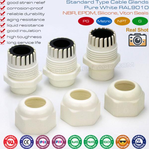 Glándulas de cable de nylon plásticas del hilo hermético de la PÁGINA de IP68 IP69K con los anillos o