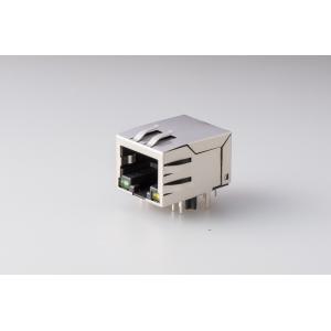 RMS-048Q-10F6-GY , Shielded Magnetic RJ45 Jack Insert Plating 10P 1x1 Port With LED And Spring