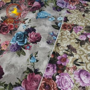 China China factory digital print flower design Holland velvet fabric for upholstery and furniture supplier
