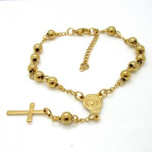 China Cross Design Couple Bracelets Trendy  Gold and Silver  Stainless Steel Link Chain Fashion Women Men Jewelry supplier