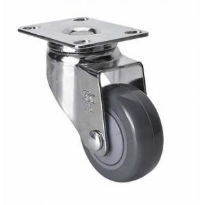 Grey Chrome Plated 2.5" 80kg Plate Swivel PU Caster for Caster Needs and Applications