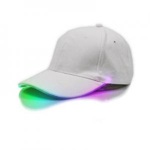 Adjustable Glow Light Up Baseball Caps , White Club Party Sports Led Baseball Hat