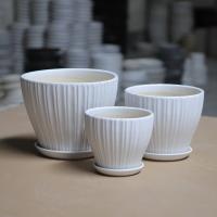 China ODM 16cm Drainage Shell Decorative Ceramic Plant Pots With Saucer on sale