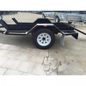 Solid Axle Motorcycle Transport Trailer , 8x6 Tandem Axle Flatbed Trailer
