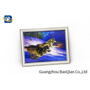 China Flip Image 3D Wolf Picture , Dolphin 3D Animal Pictures Wall Decoration Art supplier