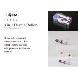 China Titanium 3 in 1 changeable heads 180/600/1200 needle derma roller with micro needle roller supplier