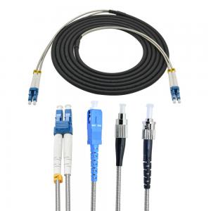 China Outdoor Armored Fiber Optic Cable With FC SC LC ST Connector Assembled 30 to 1000 Meters supplier
