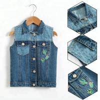 China Cotton Kids Denim Clothes Gilet Girls Denim Jacket Sleeveless Fashionable on sale