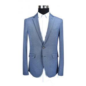 China Slim Fit Mens Knit Blazer , Gray Knit Blazer Half Lining Blue Mix Adults supplier