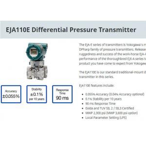 China Industrial EJA110E Differential Pressure Transmitter For Level Measurement supplier