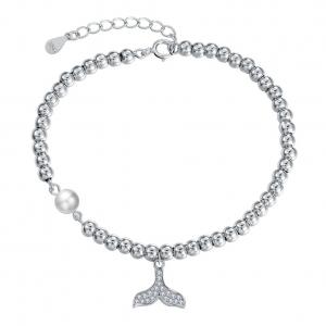 CZ 2 Gram19x0.35cm Fish Tail Bracelet Unisex Gift Silver Slider Bracelet