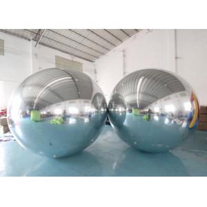 China Double Layer PVC Silver Hanging Inflatable Floating Advertising Mirror Sphere Ball For Christmas Stage Decoration supplier