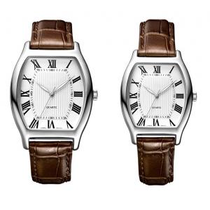 Waterproof 3ATM Romantic Couple Leather 22cm Couple Wrist Watch For Lovers