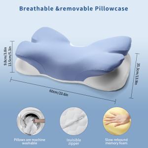 China 1.36kg Contoured Memory Foam Pillow Support Level Neck And Head Washable Cover Yes wholesale