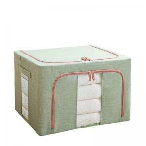 66L Large Capacity Folding Cotton Linen Household Quilt Clothing Collapsible Dustproof Cover Storage Box Organizer