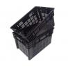 China Black Food Storage Fruit And Vegetable Plastic Crates For Supermarket wholesale