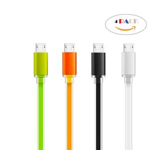 Flat Noodle TPE USB To Micro Data Cable Fast Charging 1M 3FT Colorful