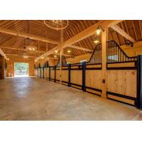 China Black Matt Prefab Horse Stable , Movable Horse Stalls With Barn Windows on sale