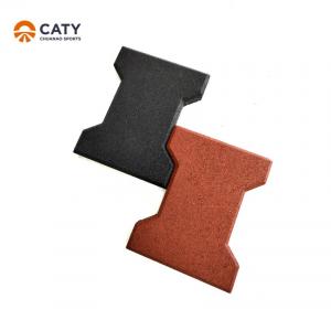 China Non Slip Interlocking Rubber Pavers Recycled Durable For Stable Footpaths supplier