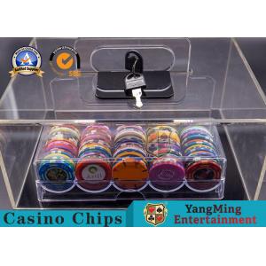 Clay Round Shape Acrylic Poker Chips Box Spot Club 400pcs 40mm Human Operation